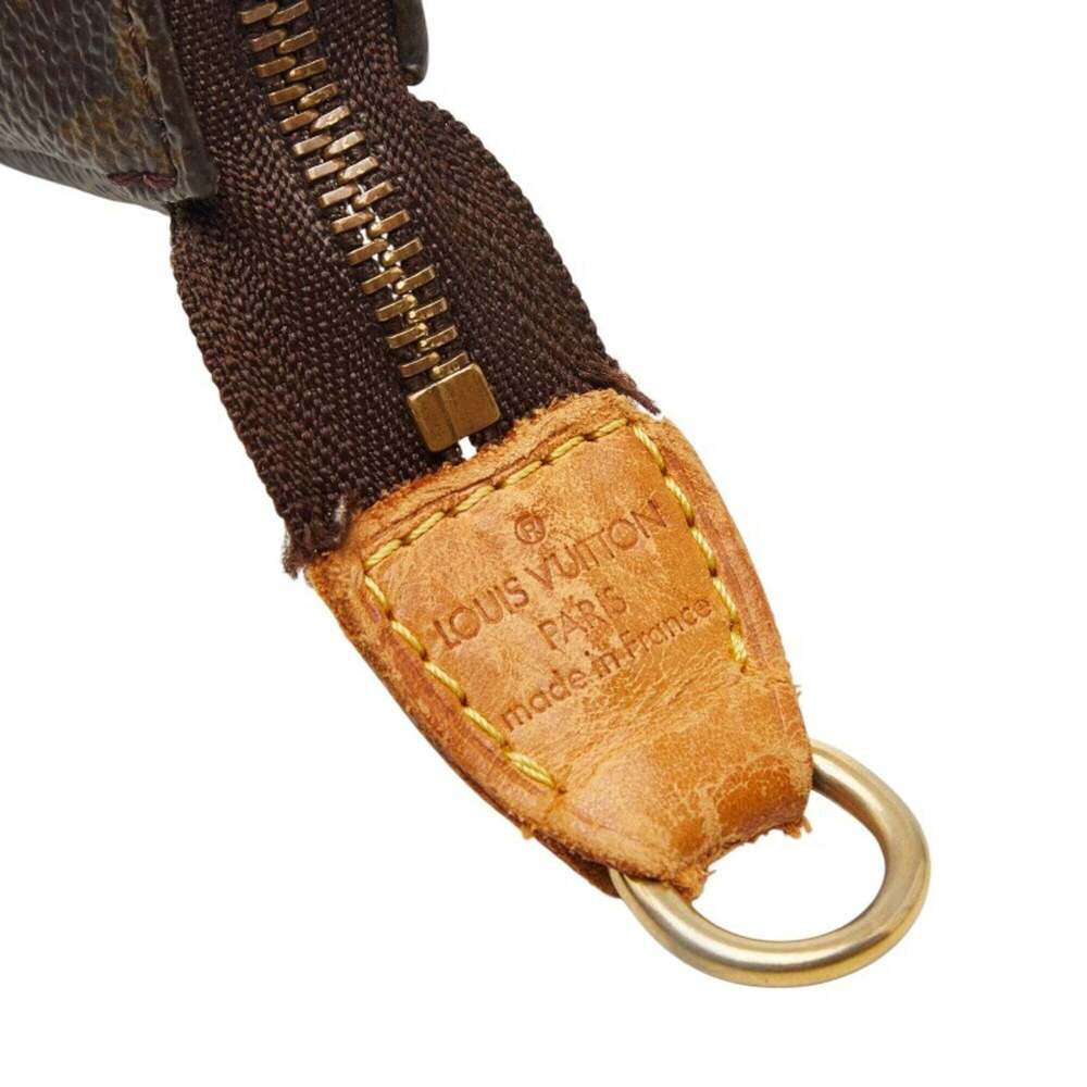 LOUIS VUITTON Brown Monogram Leather Pochette Pouch - Picture 8 of 9